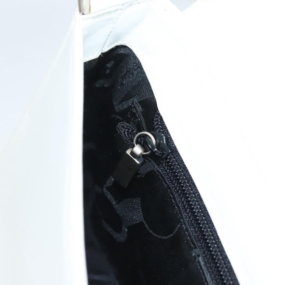 Salvatore Ferragamo Shoulder Bag Leather White Silver Auth 125994