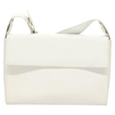 Salvatore Ferragamo Shoulder Bag Leather White Silver Auth 125994-2