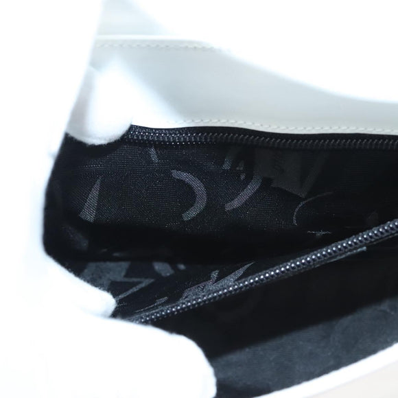 Salvatore Ferragamo Shoulder Bag Leather White Silver Auth 125994