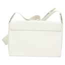 Salvatore Ferragamo Shoulder Bag Leather White Silver Auth 125994-3