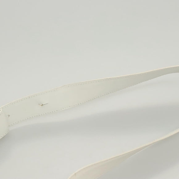 Salvatore Ferragamo Shoulder Bag Leather White Silver Auth 125994