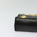 Salvatore Ferragamo Chain Shoulder Bag Leather Black Gold Auth 125995-10