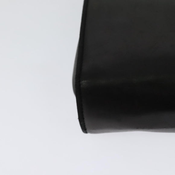 Salvatore Ferragamo Chain Shoulder Bag Leather Black Gold Auth 125995