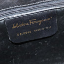 Salvatore Ferragamo Chain Shoulder Bag Leather Black Gold Auth 125995-14