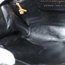 Salvatore Ferragamo Chain Shoulder Bag Leather Black Gold Auth 125995-18