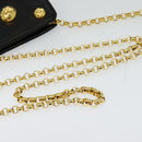Salvatore Ferragamo Chain Shoulder Bag Leather Black Gold Auth 125995-7