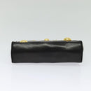 Salvatore Ferragamo Chain Shoulder Bag Leather Black Gold Auth 125995-9