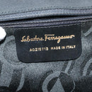 Salvatore Ferragamo Shoulder Bag Enamel Black Gold Auth 125997-12