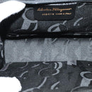 Salvatore Ferragamo Shoulder Bag Enamel Black Gold Auth 125997-11