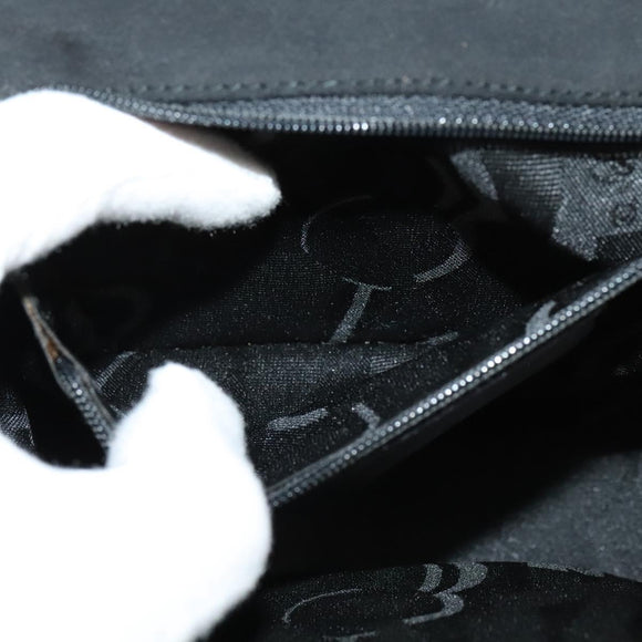 Salvatore Ferragamo Shoulder Bag Enamel Black Gold Auth 125997