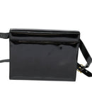 Salvatore Ferragamo Shoulder Bag Enamel Black Gold Auth 125997-2