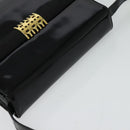 Salvatore Ferragamo Shoulder Bag Enamel Black Gold Auth 125997-6