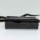 Salvatore Ferragamo Shoulder Bag Enamel Black Gold Auth 125997-5