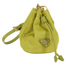 PRADA Pouch Nylon Green Gold Auth 126000M-1