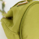 PRADA Pouch Nylon Green Gold Auth 126000M-10
