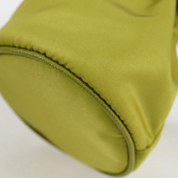 PRADA Pouch Nylon Green Gold Auth 126000M