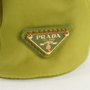 PRADA Pouch Nylon Green Gold Auth 126000M-19