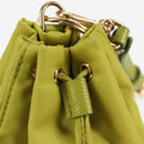 PRADA Pouch Nylon Green Gold Auth 126000M-20