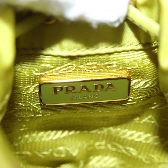 PRADA Pouch Nylon Green Gold Auth 126000M