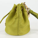 PRADA Pouch Nylon Green Gold Auth 126000M-4