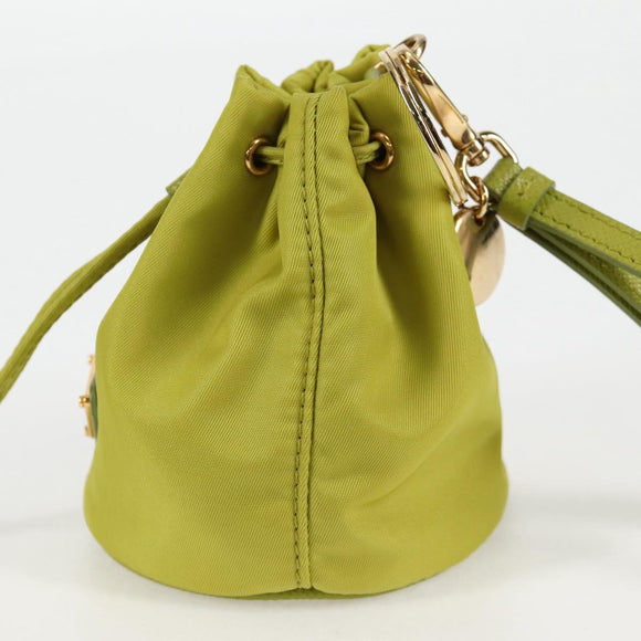 PRADA Pouch Nylon Green Gold Auth 126000M