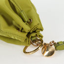 PRADA Pouch Nylon Green Gold Auth 126000M-6
