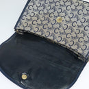 CELINE C Sulky Shoulder Bag Canvas Navy Gold Auth 126003-8