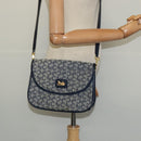 CELINE C Sulky Shoulder Bag Canvas Navy Gold Auth 126003-21