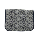 CELINE C Sulky Shoulder Bag Canvas Navy Gold Auth 126003-2