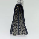 CELINE C Sulky Shoulder Bag Canvas Navy Gold Auth 126003-3