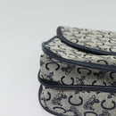 CELINE C Sulky Shoulder Bag Canvas Navy Gold Auth 126003-7