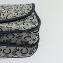 CELINE C Sulky Shoulder Bag Canvas Navy Gold Auth 126003-14