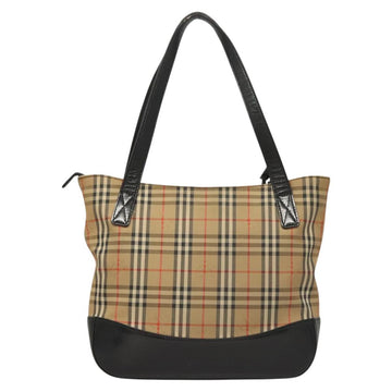 Burberrys Nova Check Tote Bag Canvas Beige Gold Auth 126004 - 0