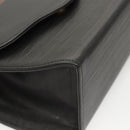 BALLY Hand Bag Leather Black Gold Auth 126005-9