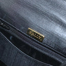 BALLY Hand Bag Leather Black Gold Auth 126005-11