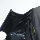 BALLY Hand Bag Leather Black Gold Auth 126005-18