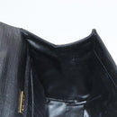 BALLY Hand Bag Leather Black Gold Auth 126005-19