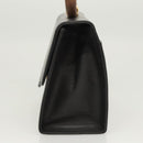 BALLY Hand Bag Leather Black Gold Auth 126005-3