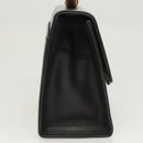 BALLY Hand Bag Leather Black Gold Auth 126005-4