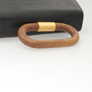 BALLY Hand Bag Leather Black Gold Auth 126005-7