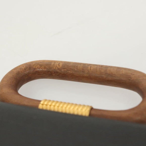 BALLY Hand Bag Leather Black Gold Auth 126005