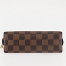 LOUIS VUITTON Damier Ebene Pochette Cosmetic PM Pouch N47516 LV Auth 126012-7