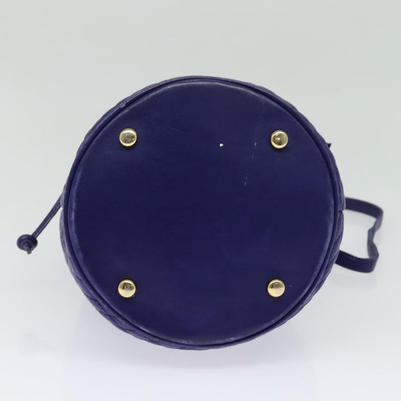 BALLY Shoulder Bag Leather Purple Gold Auth 126020A