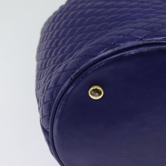 BALLY Shoulder Bag Leather Purple Gold Auth 126020