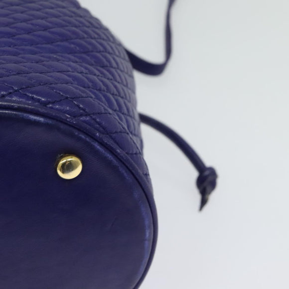 BALLY Shoulder Bag Leather Purple Gold Auth 126020A
