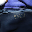 BALLY Shoulder Bag Leather Purple Gold Auth 126020-17