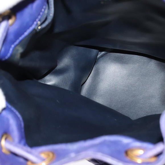 BALLY Shoulder Bag Leather Purple Gold Auth 126020