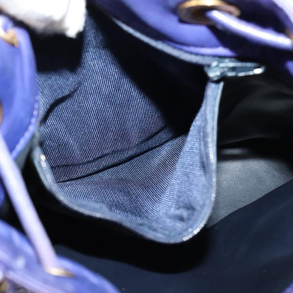 BALLY Shoulder Bag Leather Purple Gold Auth 126020