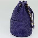 BALLY Shoulder Bag Leather Purple Gold Auth 126020-3