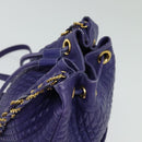 BALLY Shoulder Bag Leather Purple Gold Auth 126020-6